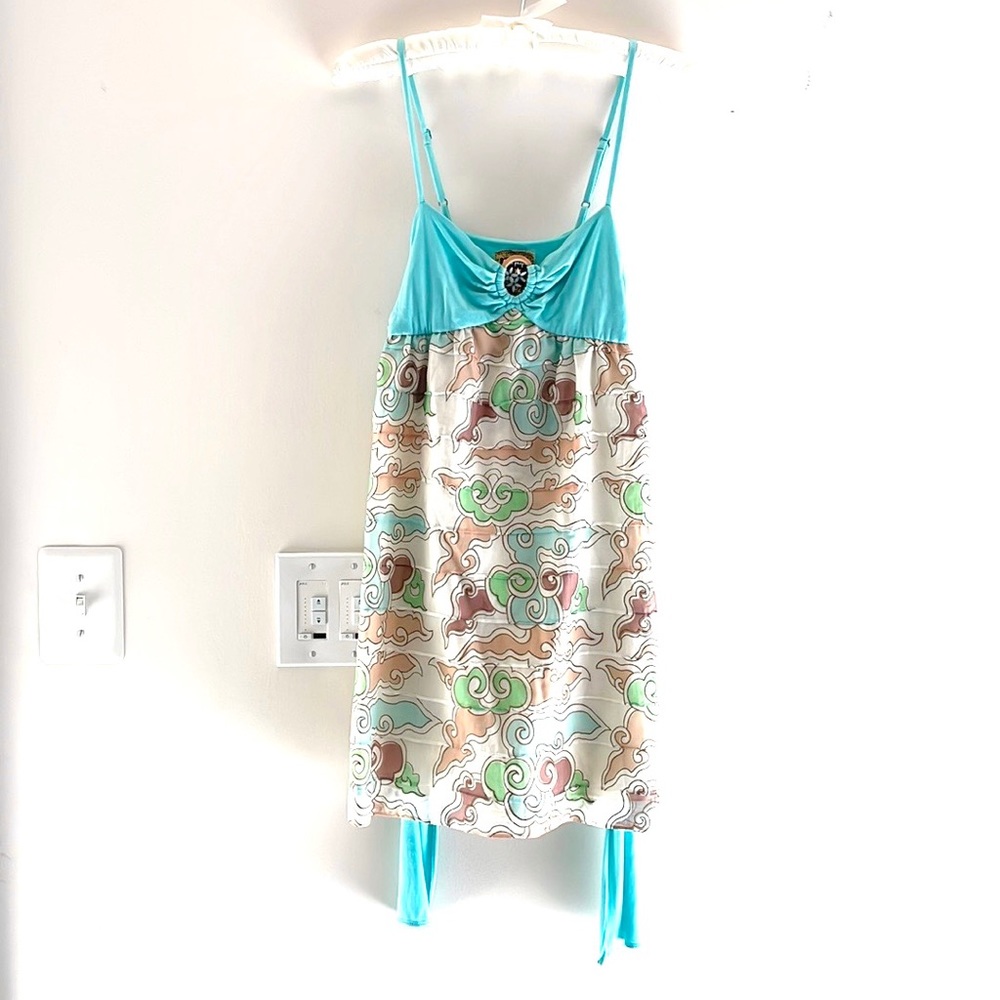 FREE PEOPLE tie back sheer lined dress